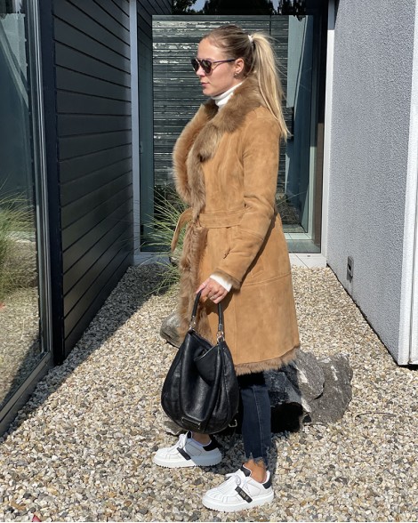 Kabát dámský Burberry dark camel